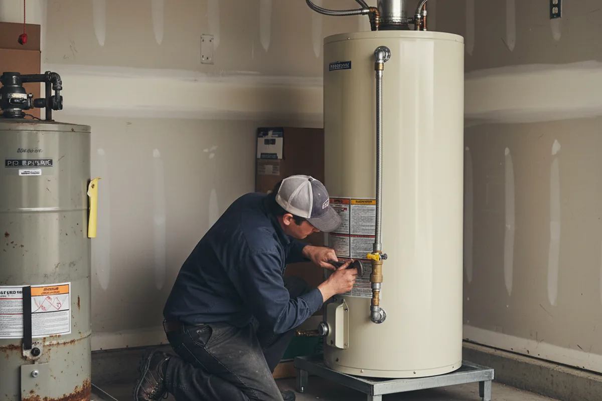 Water heater and shutoff valve replacement in Edison