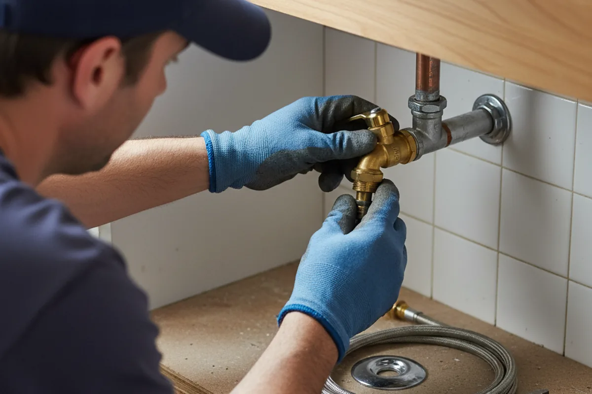 Shutoff valve and fitting work during Faucet and Fixture Repair in Edison